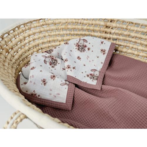 Personalized Waffle Baby Blanket- Organic Cotton Newborn Blanket, Embroidered Name Blanket, Soft & Lightweight Baby Swaddle Blanket