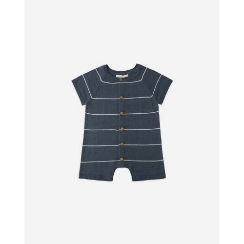 Liam Knit Romper Navy Stripe