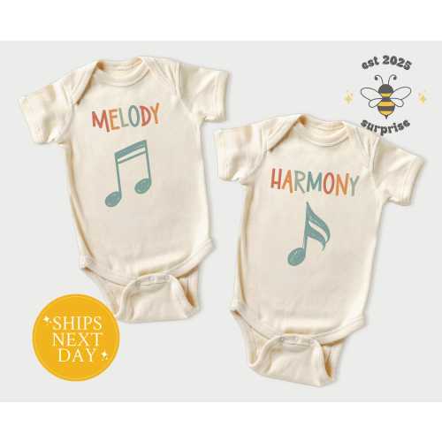 Musical Twins Bodysuit Set: Melody & Harmony Baby Onesies®