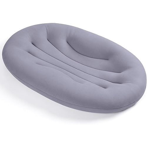 Baby Lounger for Newborn: Portable & Lightweight Pillow for Tummy Time Playtime & Diaper Changes - Skin-Friendly & Breathable for 0-12 Month Supervised Use