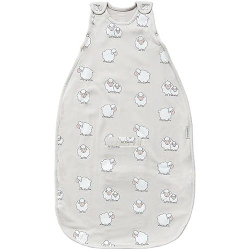 Woolino Merino Wool & Organic Cotton Baby Sleep Sack 2-24 Months – Ultimate 4-Season Baby Sleeping Bag, Universal Size Wearable Blanket, 2-Way Zipper & Adjustable Fit, Year-Round Use - Sheep