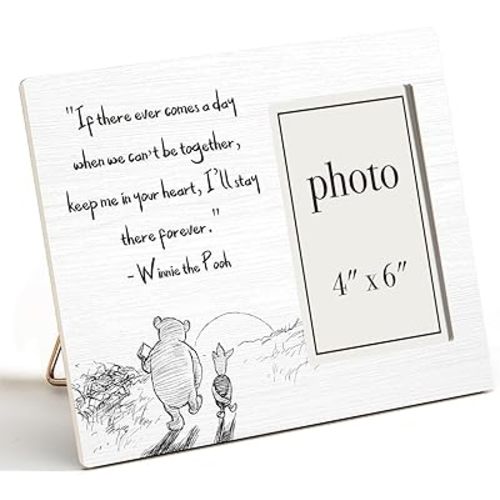 Pooh Bear Quote Picture Frame, Farewell Gifts for Women Men Best Friend, Memorial Gifts, Keep Me in Your Heart Photo Frame for 4 x 6 Inch Photo