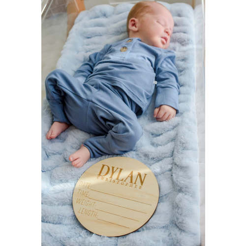Personalized Birth Stats Wood Announcement Sign |  Heritage Duo