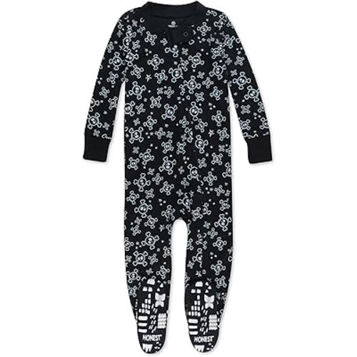HonestBaby unisex-baby Celebration Non-slip Footed Pajamas One-piece Sleeper Zip-front Pjs 100% Organic Cotton
