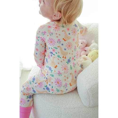 Convertible Zip Romper in Loosey Goose | Caden Lane