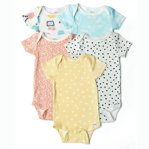 Grow by Gerber Baby Boys 5-Pack Short Sleeve Onesies Bodysuits