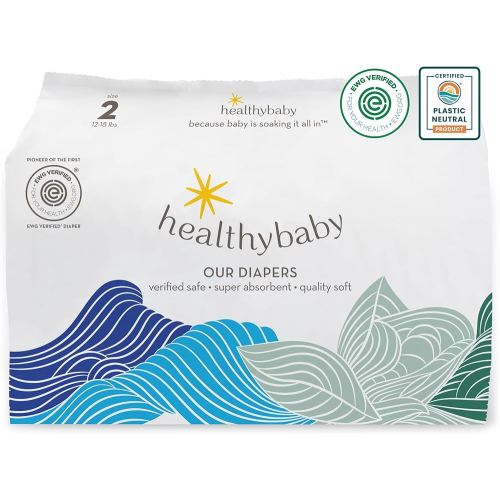 Our Diapers | EWG Verified Safe & Plant-Based Diapers | Leak Protection | Soft Organic Cotton Shell | Chlorine-Free Diaper for Sensitive Skin | Size 2 (12-18 lbs) 42 Count