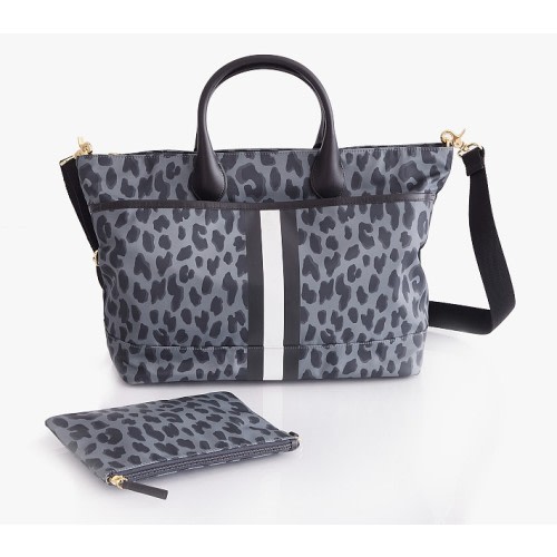 Black Leopard Nylon Diaper Tote