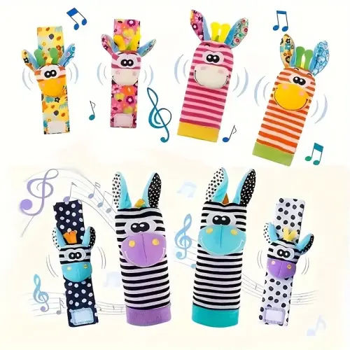 YRUIZEUP Baby cartoon animal wrist bell socks, a new set of plush - TikTok Shop