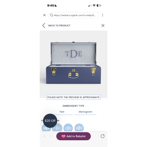 Petite Trunk - Navy - Picnic in Blue / Embroidery