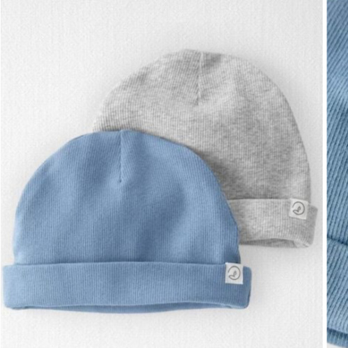 Baby 2-Pack Organic Cotton Rib Caps - Little Planet | Carter's