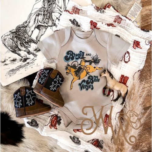 Broncs & Bibles - Leader S/S Onesie/S/S Tee(little kid)(Grey)