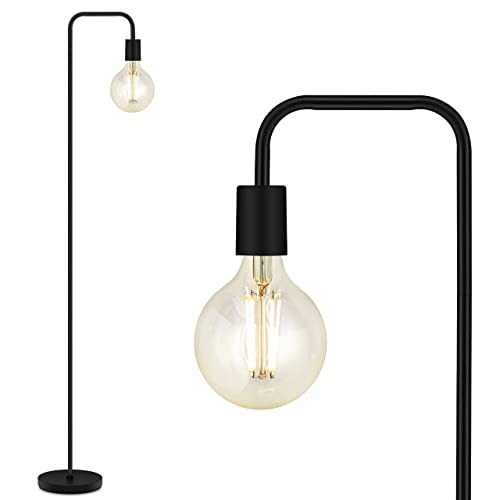 BoostArea Floor Lamp, Industrial Floor Lamp, 63 Inch Standing Lamp, E26 Socket, On/Off Footswitch, Whole Metal, ETL Listed, Modern Small Lamp for Bedroom, Living Room, Minimalist, Vintage, Mid Century