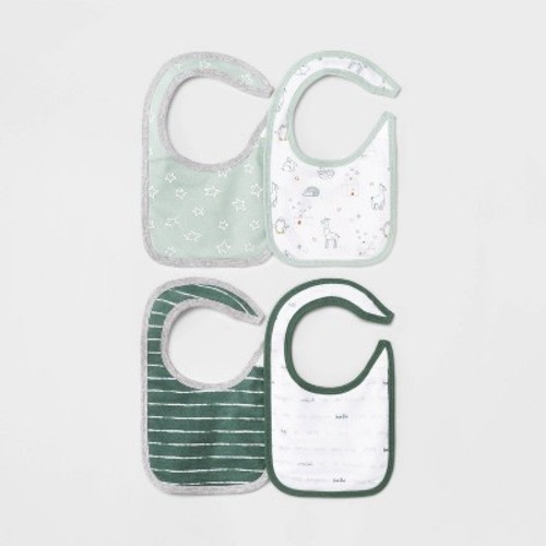 Baby 4pk 'Hello Happy' Bib - Cloud Island™ Dark Green