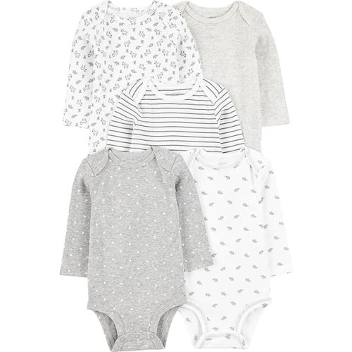 Simple Joys by Carter's Unisex Baby 5-pack Long-sleeve Bodysuit