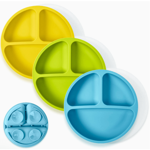 Silicone Suction Plates – Set of 3 (Lid Option Available)