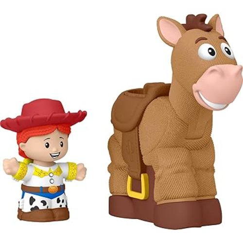 ​Fisher-Price Little People Toddler Toys Disney Pixar Toy Story Bobbin' Bullseye Horse & Jessie Figures for Pretend Play Kids Ages 18+ Months