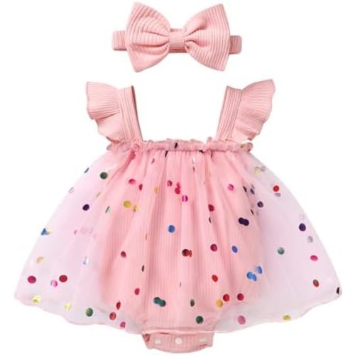 YOUNGER TREE Baby Girl Clothes Infant Romper Dress Floral with Headband