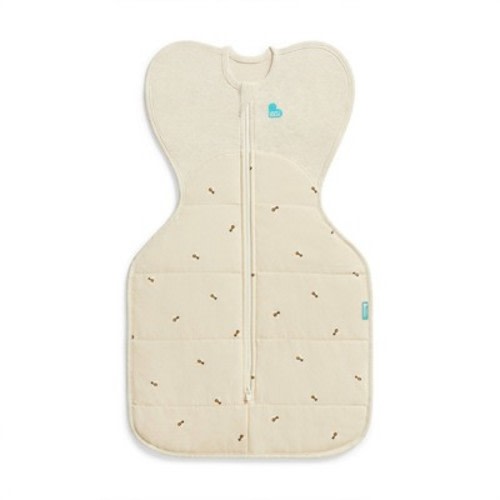 Love To Dream Baby Swaddle Up Sleep Sack - Warm Cotton 2.5 TOG Sleeveless Wrap - Oat Bees Small
