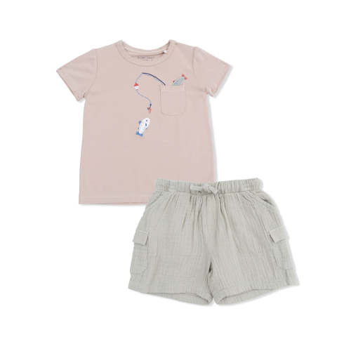 Crew Neck Tee & Cargo Short, Gone Fishing