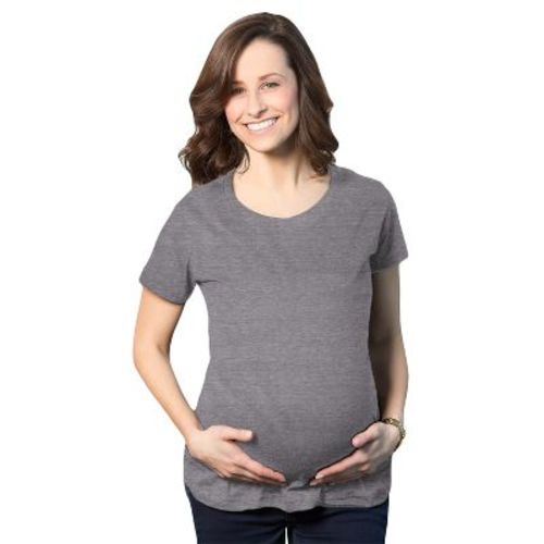 Comfortable Womens Maternity Shirts Blank Pregnancy Shirts Plain Fitted Tees - Crazy Dog Maternity T Shirt with Fun Design Dark Grey M