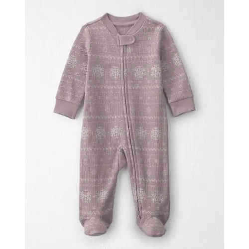Baby Girl Fair Isle Waffle Knit Sleep & Play Pajamas Made with Organic Cotton - Little Planet | Carter's