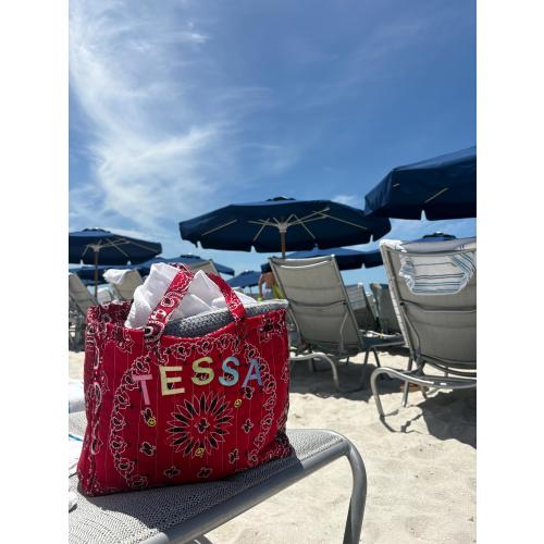 Custom Embroidered Bandana Tote Bag