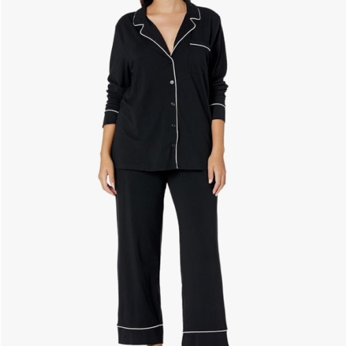 Amazon Essentials Women's Cotton Modal Long-Sleeve Shirt and Full-Length Bottom Pajama Set