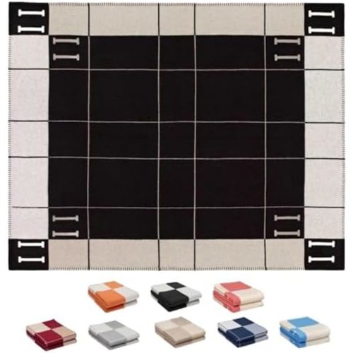h Blanket Soft Throw Blanket Faux Fleece Cashmere Plaid Warm Shawl Thick Knitted Plush Cozy Comfy for Women Throw Blanket for Sofa Couch Bed Queen King Size 55x66 in (Black)