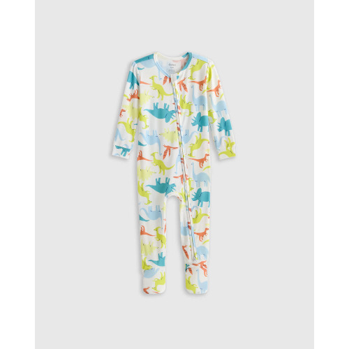 Bamboo Footie Pajama - Baby in Colorful Dinos