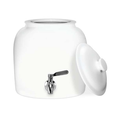 Sports 5 Gal. Porcelain Ceramic Beverage Dispenser B.P.A. and Lead Free Crock with Stainless Steel Faucet and Lid