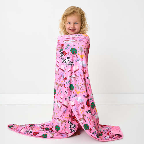 Pink Farm Fam Large Cloud Blanket | Little Sleepies
