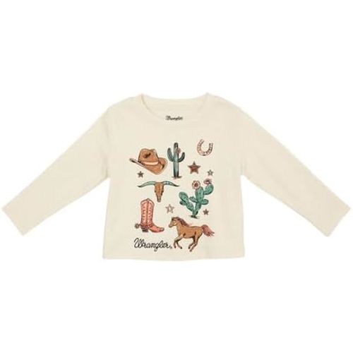 Wrangler Baby & Toddler Girl Long Sleeve Top - White