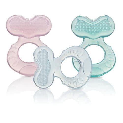 Nuby, Teethe Eez Soothing Teether, 3+m, Textured Silicone Comfort