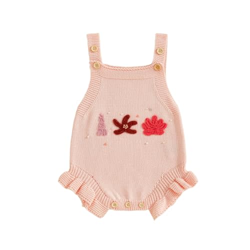 FYBITBO Baby Sweater Knit Romper Newborn Girl Strawberry Sweaters Onesie Overalls Fall Winter Clothes Summer Outfit