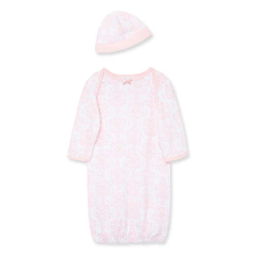 Damask Scroll Sleeper Gown And Hat