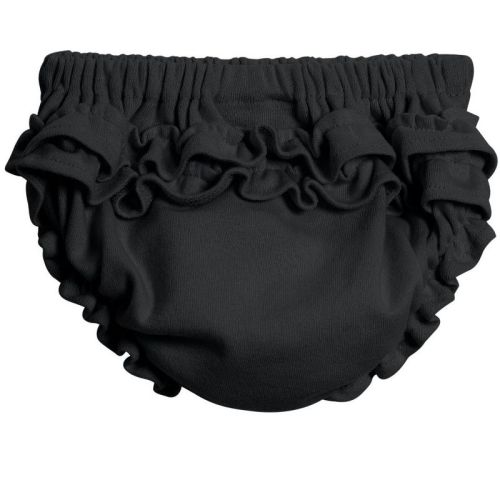City Threads USA-Made Girls Soft Cotton Ruffle Diaper Cover | Black - Newborn