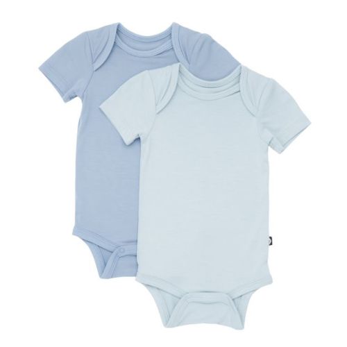 Kyte Baby 2-Pack Short Sleeve Bodysuit in Fog and Slate Fog/Slate 3-6 Months