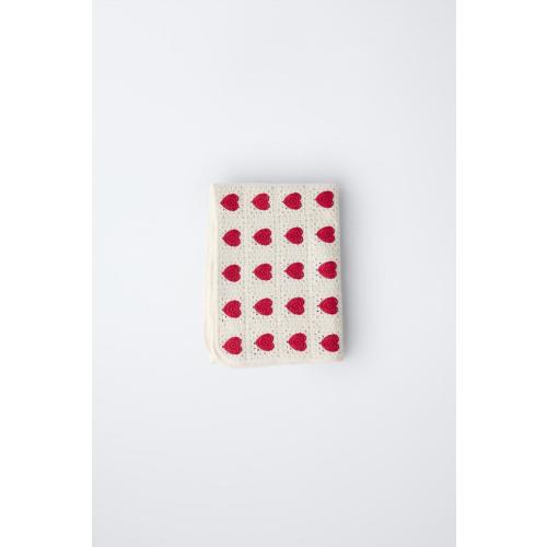 HEART CROCHET KNIT BLANKET