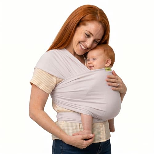 Boba Baby Wrap Carrier – Original Baby Sling Carrier for Newborns (7–35 lbs), Soft, Secure, Hands-Free & Ergonomic, Ideal for Comfortable Bonding, New Parents (Organic Stone)