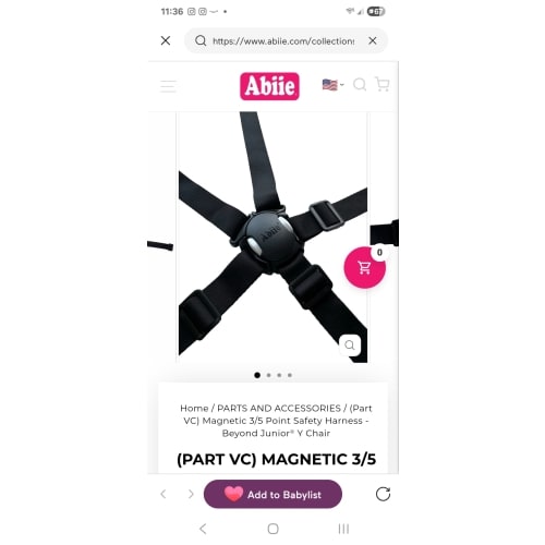 (Part VC) Magnetic 3/5 Point Safety Harness - Beyond Junior® Y Chair