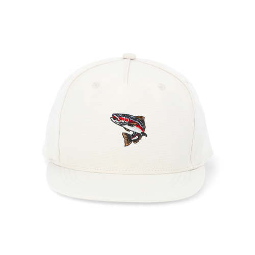 Wonder Nation Boys Flat Bill Snap Back Hat with Embroidered Fish Motif, One Size Fits Most