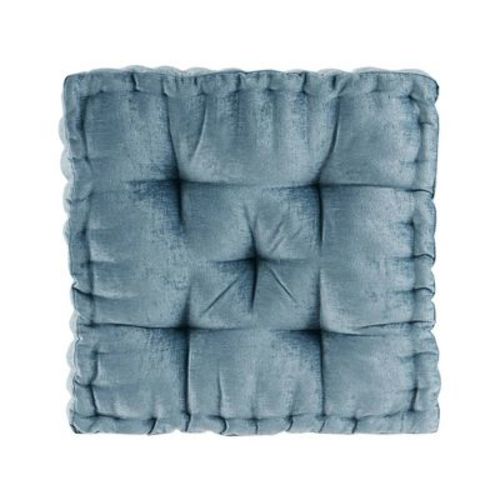 20"x20" Oversize Diah Poly Chenille Square Floor Pillow Aqua - Intelligent Design: Hypoallergenic Indoor Lounge Cushion