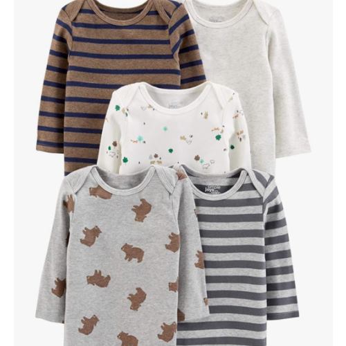 Simple Joys by Carter's Baby Boys Long-Sleeve Bodysuit Pack of 5Bodysuit