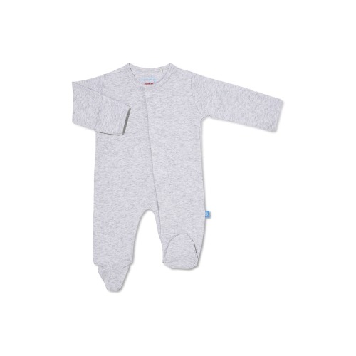 Light Grey Mélange Organic Cotton Footie