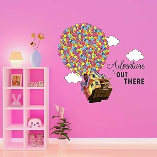 Adventure Movie Up Let's Go Design for Child's Room Cartoon Design Child's Bedroom Wall Decoration - Size: 30 Inches X 27 Inches