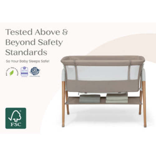 Bondi Adjustable Height Bedside Beechwood Bassinet