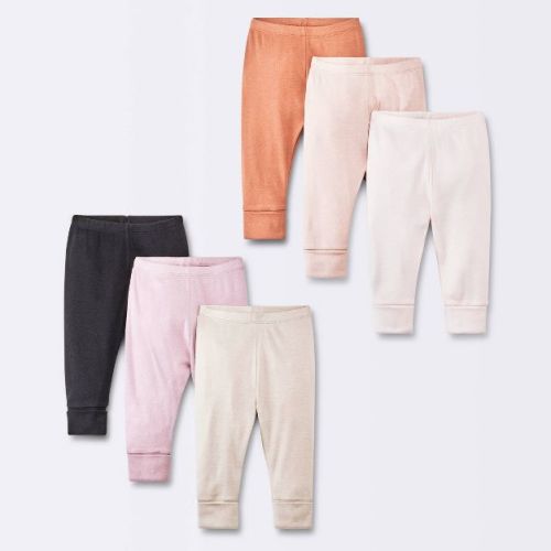 Baby Girls' 6pk Go & Grow Cotton Pants - Cloud Island™ Pink 0-6m