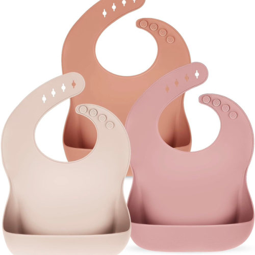 Eascrozn Silicone Bibs for Babies Toddler Set of 3, BPA Free