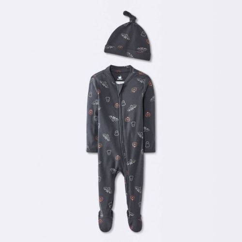 Baby Ghost Sleep N' Play with Hat - Cloud Island™ Charcoal Gray 6-9M